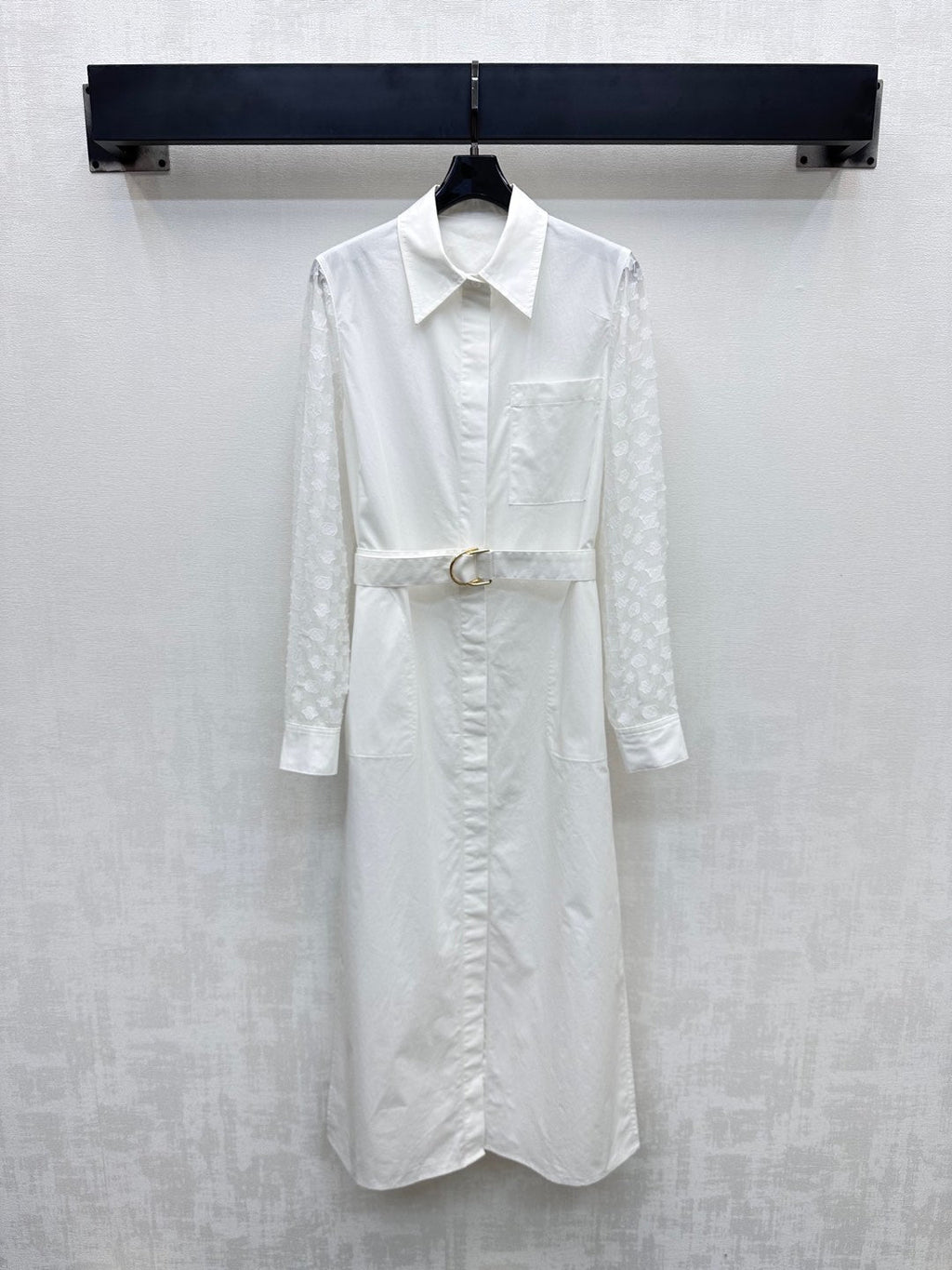 LOUIS VUITTON LV WHITE SHIRT DRESS WITH BELT 263740