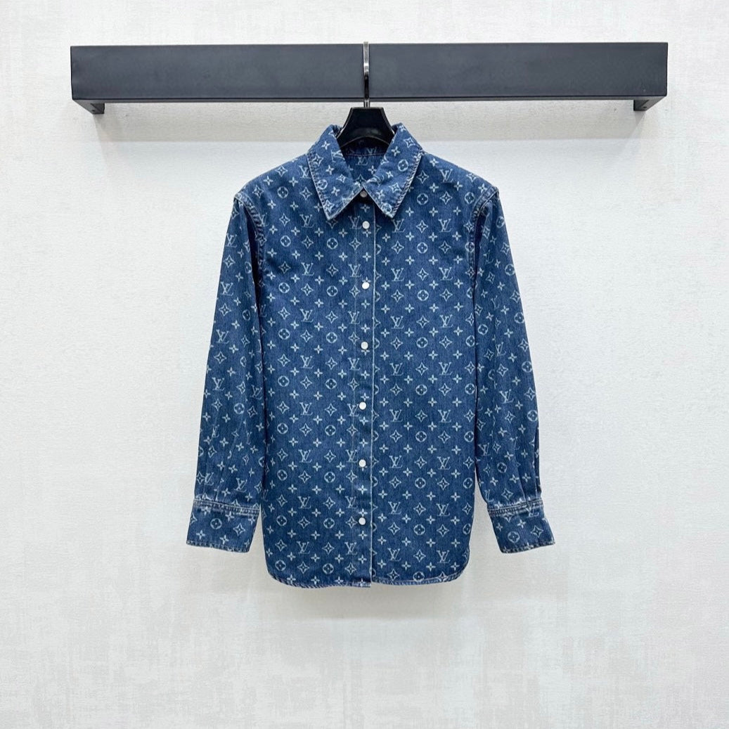 LOUIS VUITTON LV LASER-CUT DENIM SHIRT 274789