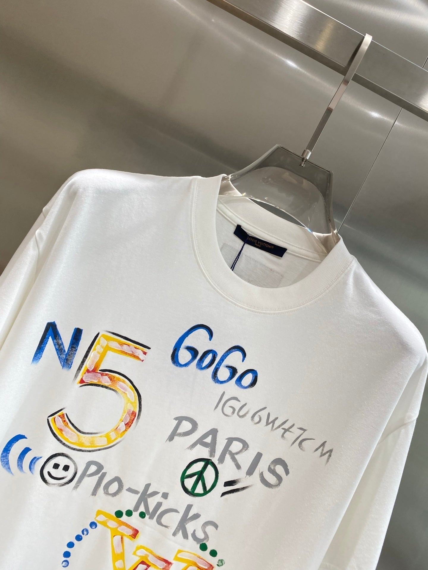 LOUIS VUITTON LV WHITE COTTON GRAFFITI T-SHIRT 238907
