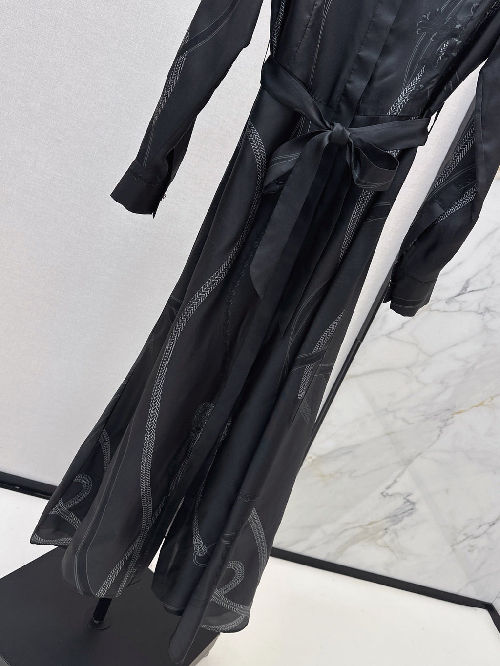 HERMES HERMES 25S LONG SILK DRESS 80580