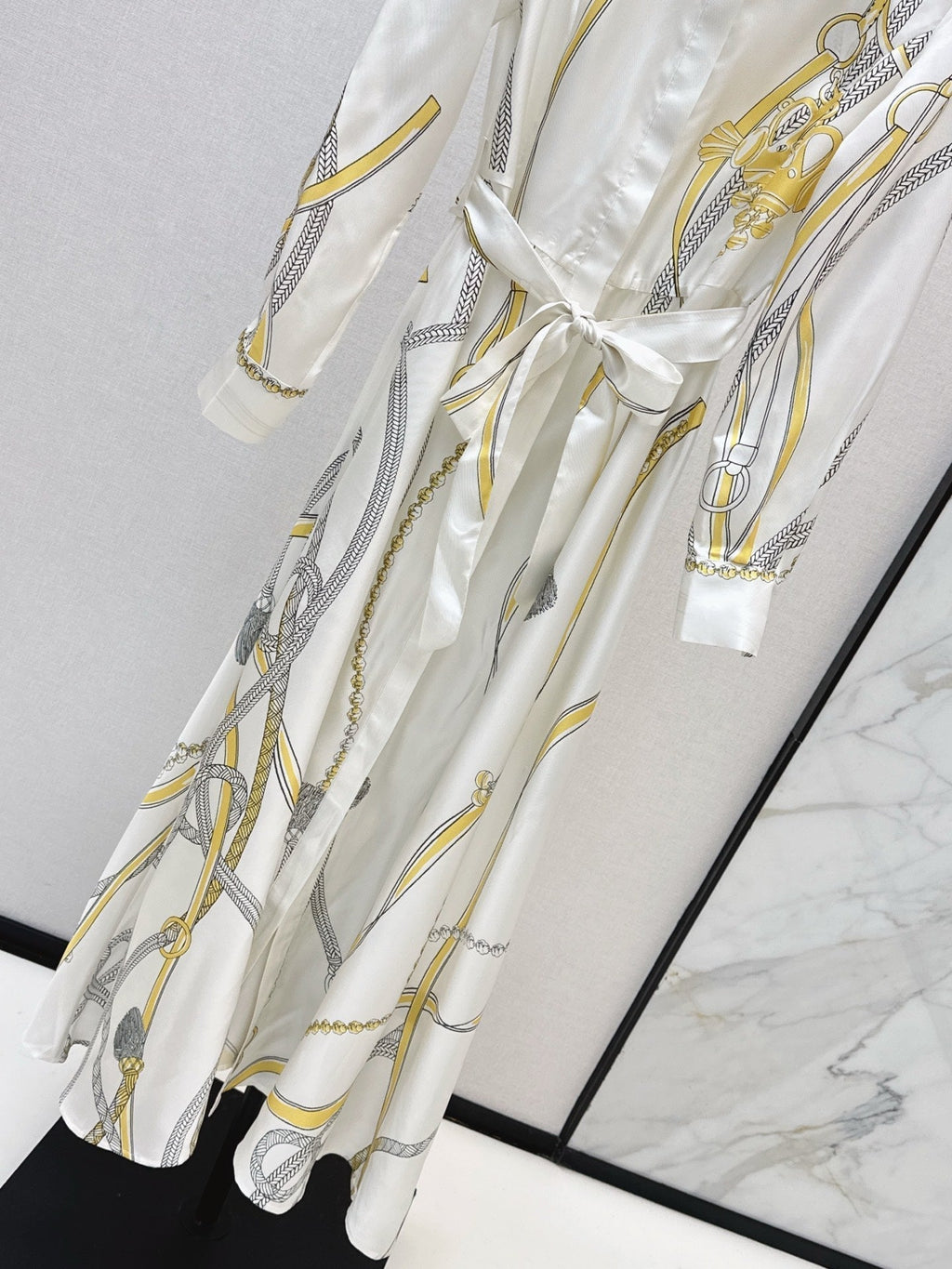 HERMES HERMES 25S LONG SILK DRESS 043