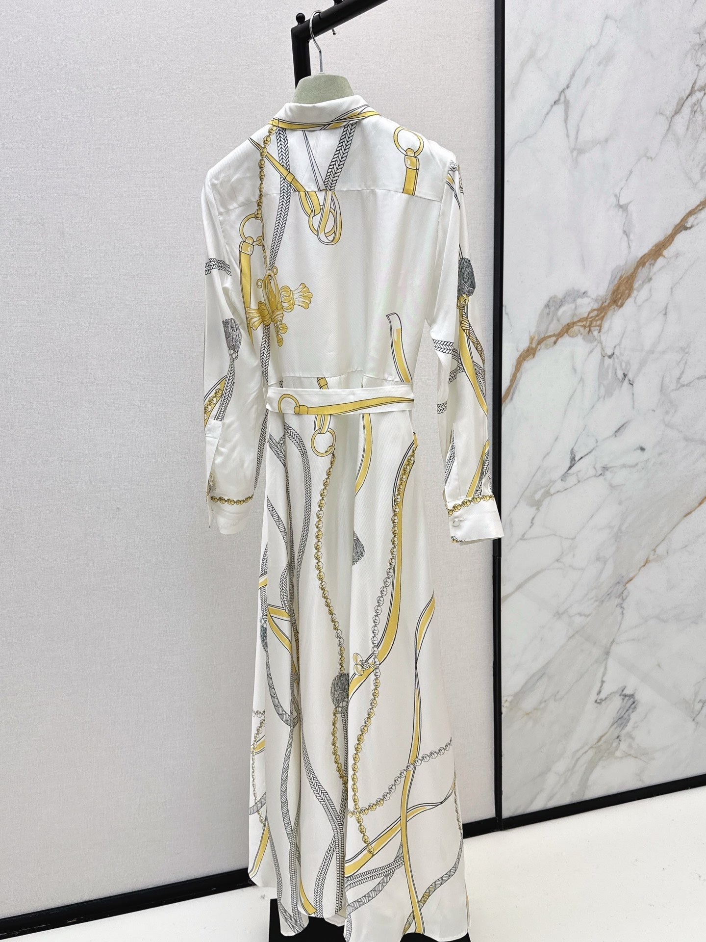HERMES HERMES 25S LONG SILK DRESS 043