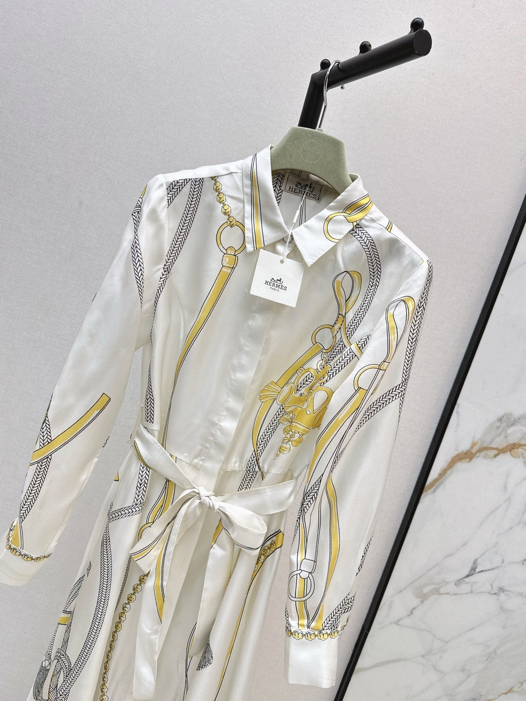 HERMES HERMES 25S LONG SILK DRESS 043
