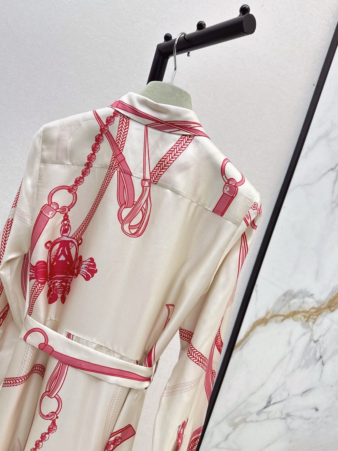 HERMES HERMES 25S LONG SILK DRESS 134