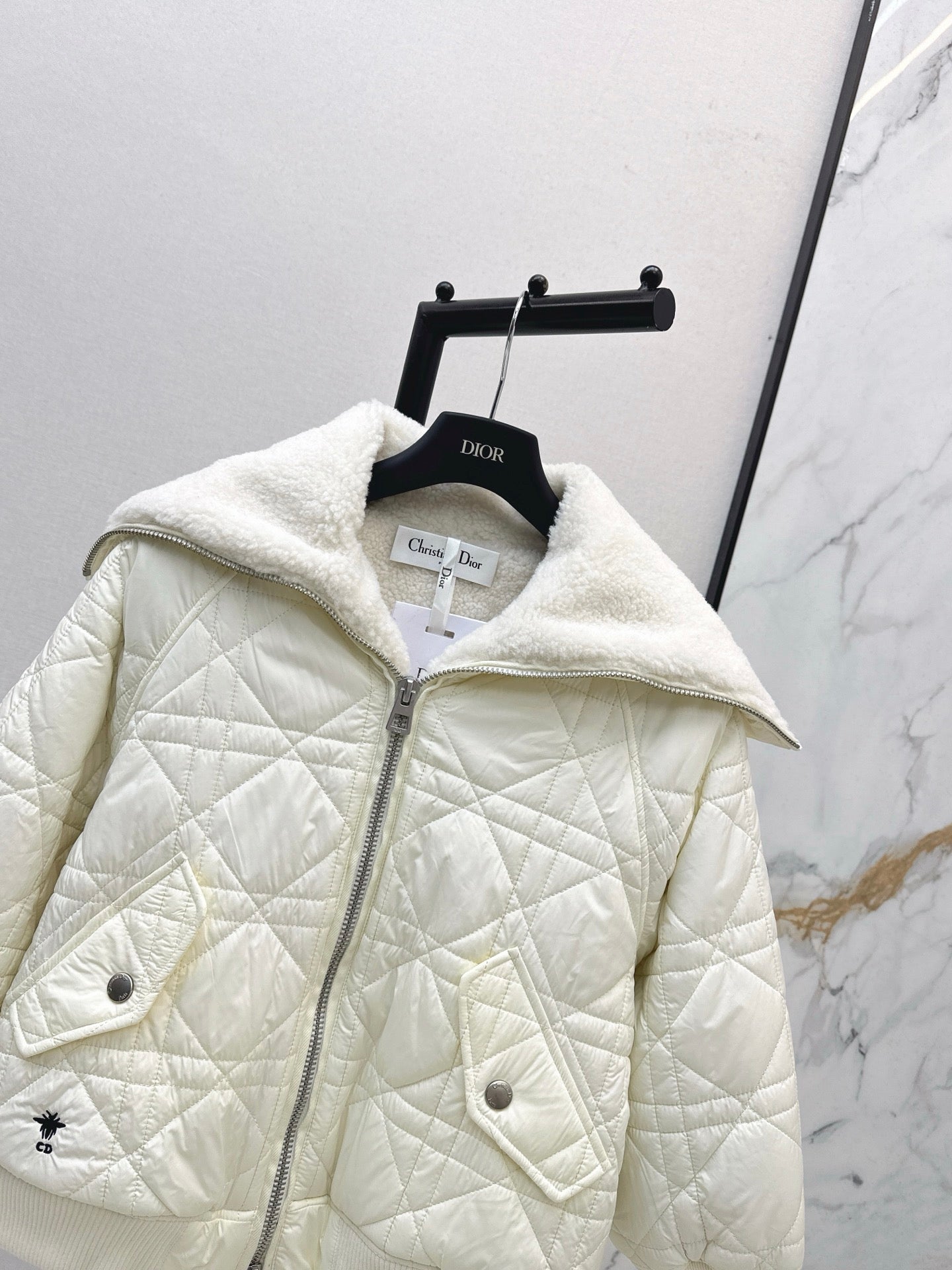 DIOR 25S COTTON JACKET WITH SHEARLING LINING 595