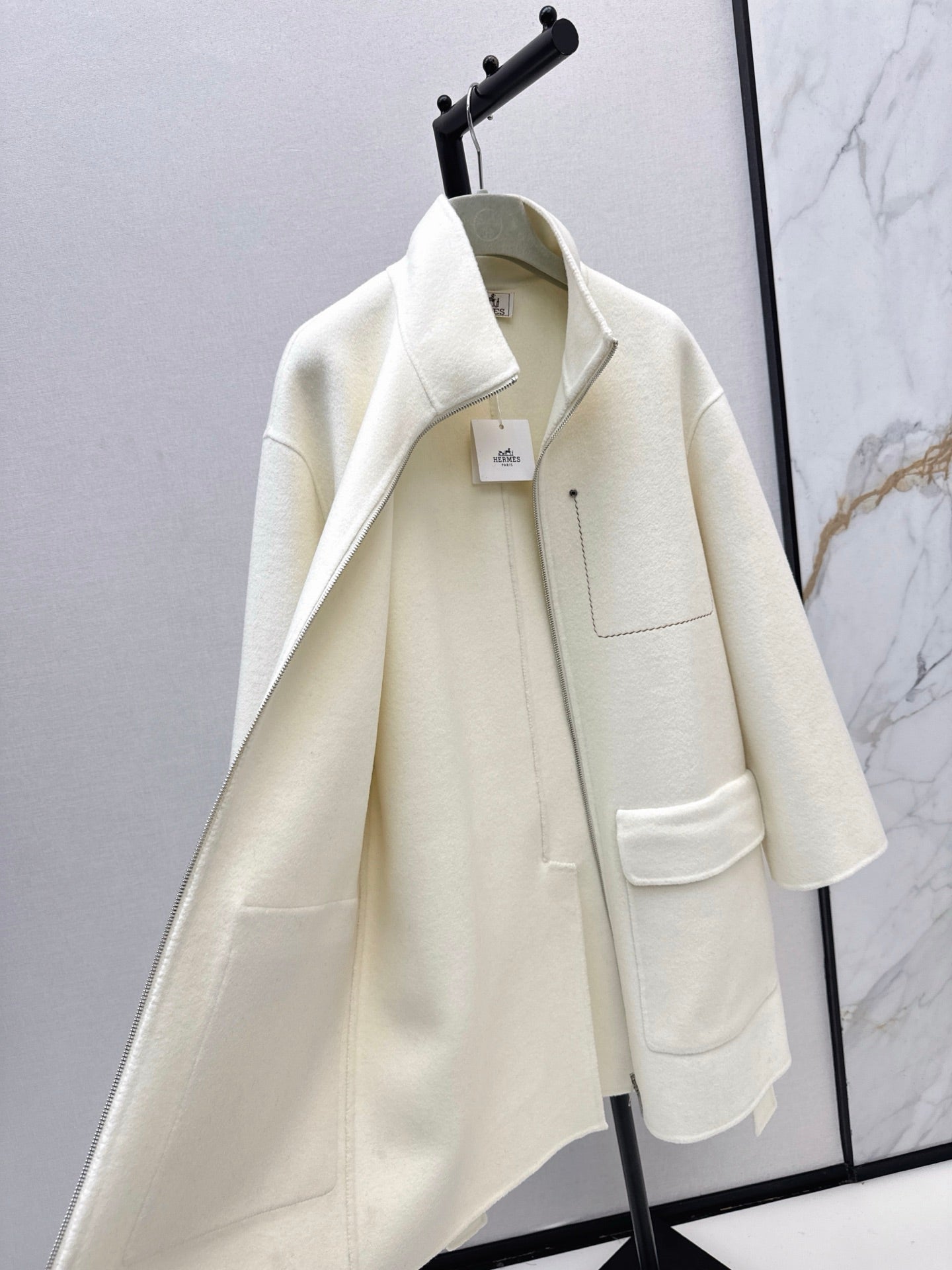 HERMES HERMES 25S STAND-COLLAR ZIP-UP JACKET 036