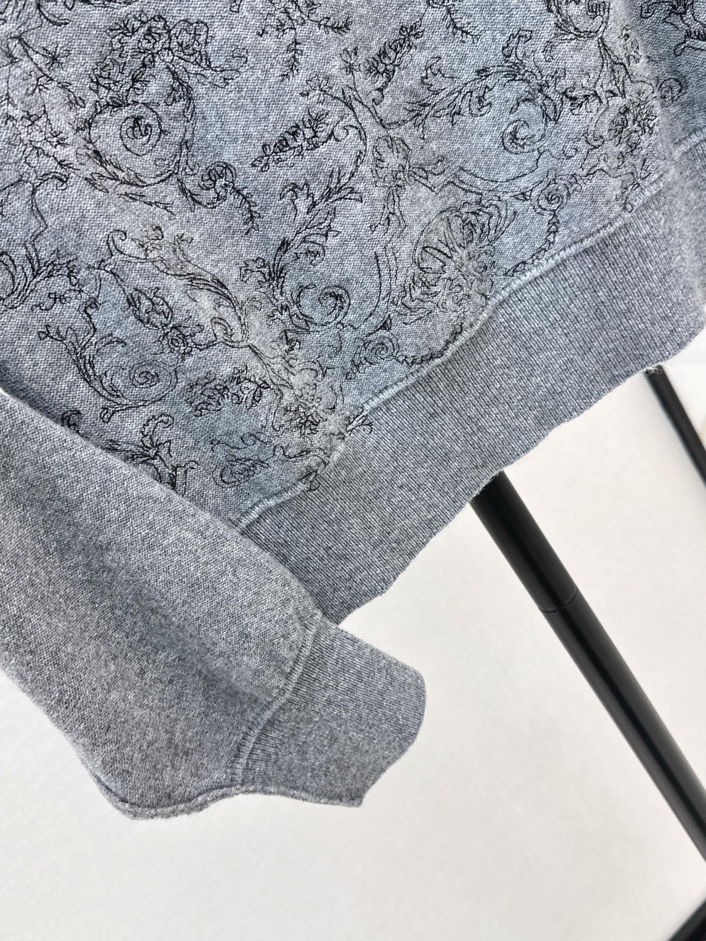 DIOR 25S FLORAL EMBROIDERED CASHMERE SWEATER 593