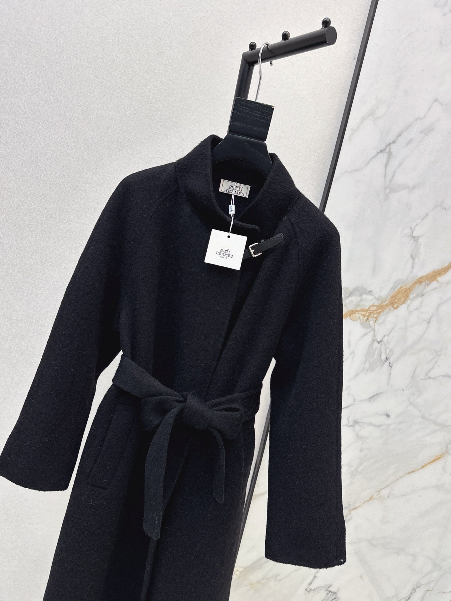 HERMES 25S LONG STAND-COLLAR COAT 449
