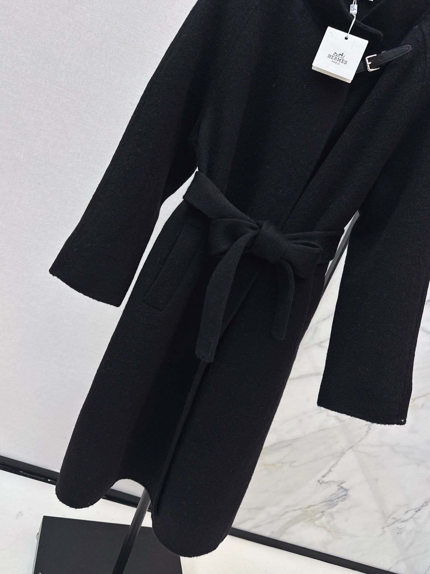 HERMES 25S LONG STAND-COLLAR COAT 449