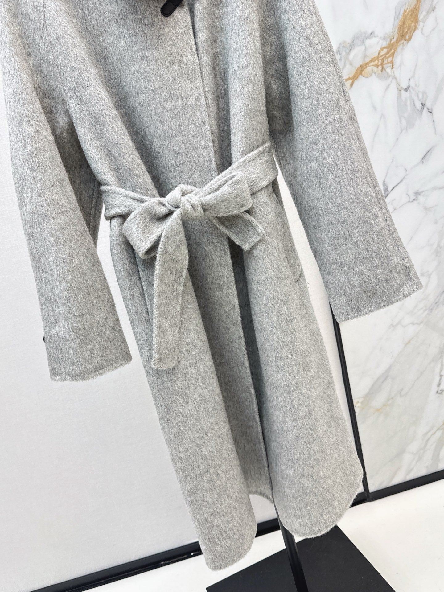 HERMES 25S LONG STAND-COLLAR COAT 450