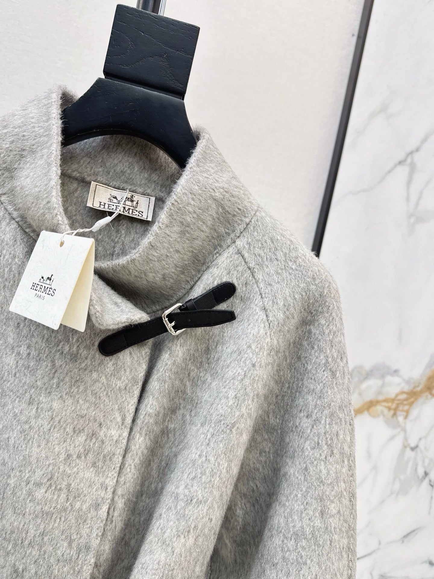 HERMES 25S LONG STAND-COLLAR COAT 450