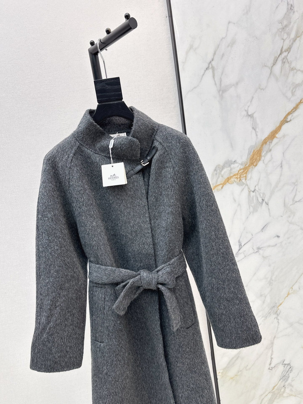 HERMES 25S LONG STAND-COLLAR COAT 451