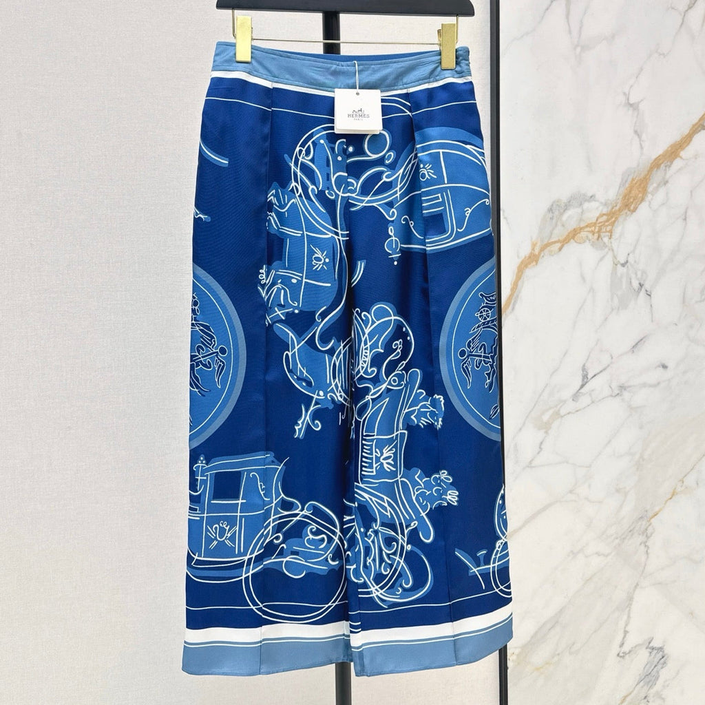 HERMES HERMES 25S WIDE‑LEG STRAIGHT PANTS 424