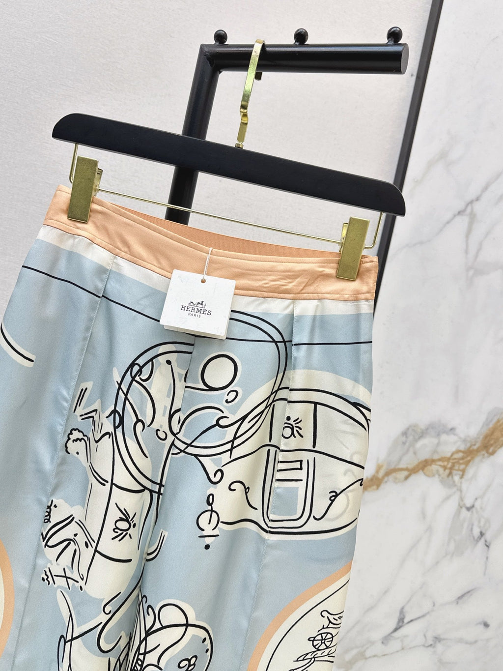 HERMES HERMES 25S WIDE‑LEG STRAIGHT PANTS 425