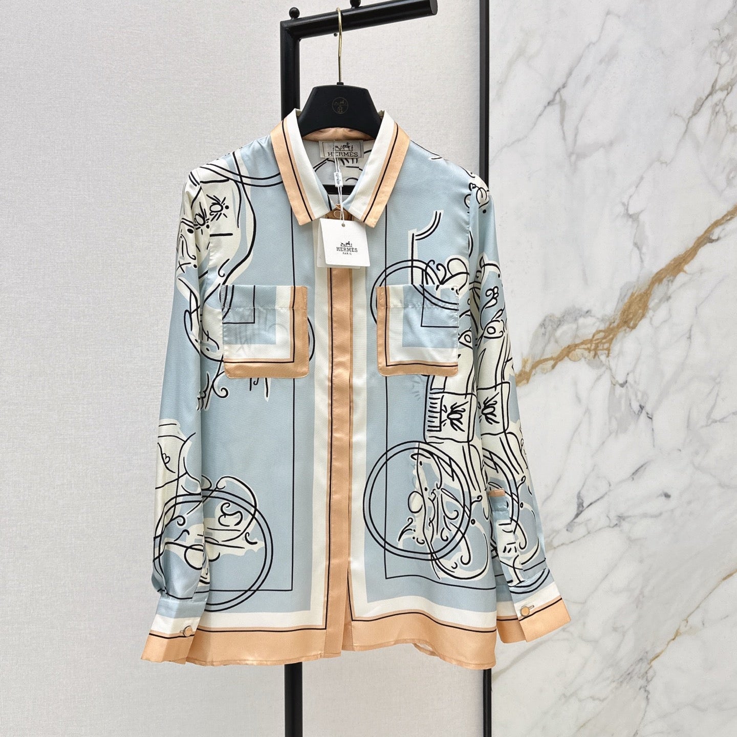 HERMES HERMES 25S SILK SHIRT 427