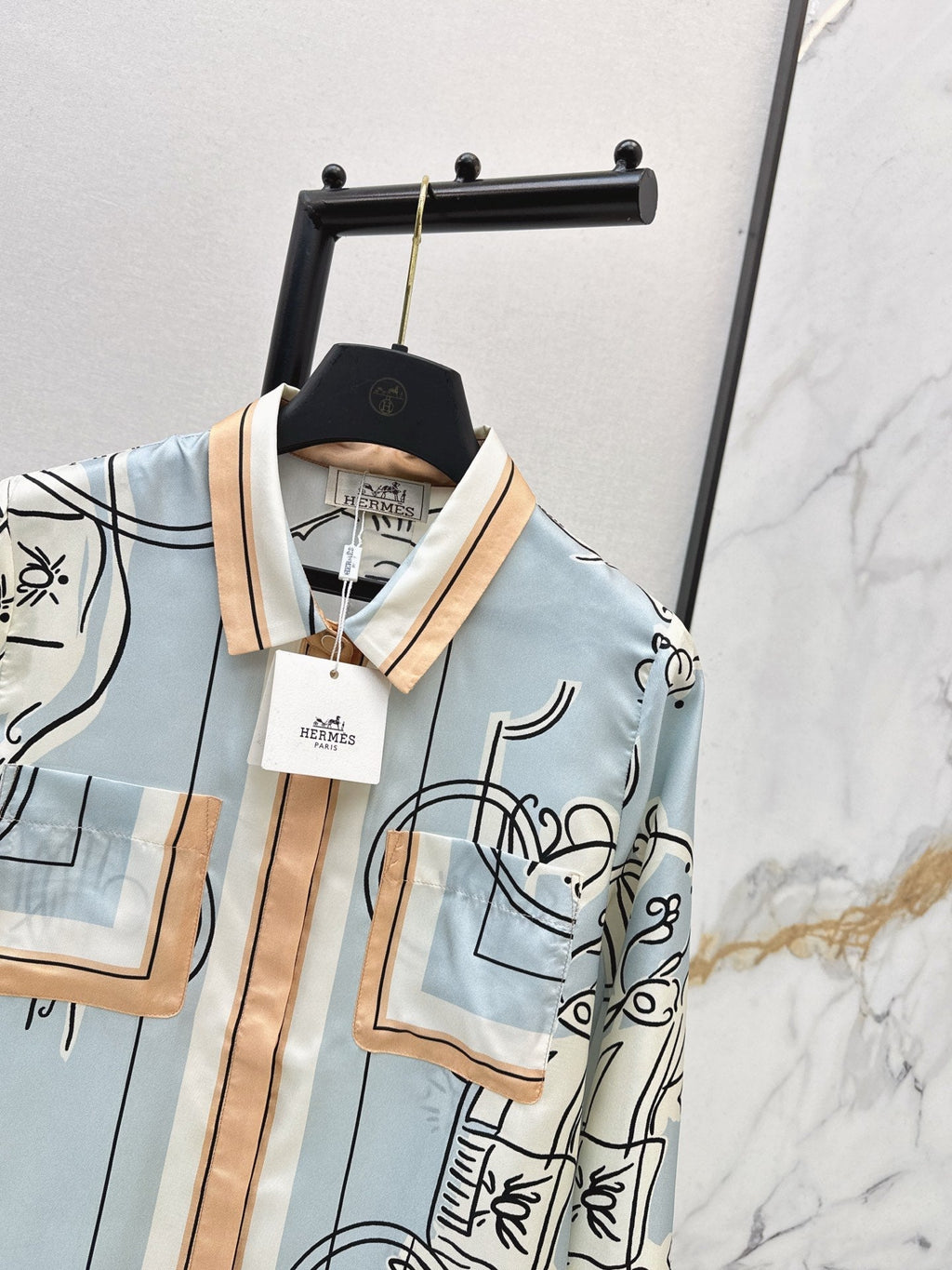 HERMES HERMES 25S SILK SHIRT 427