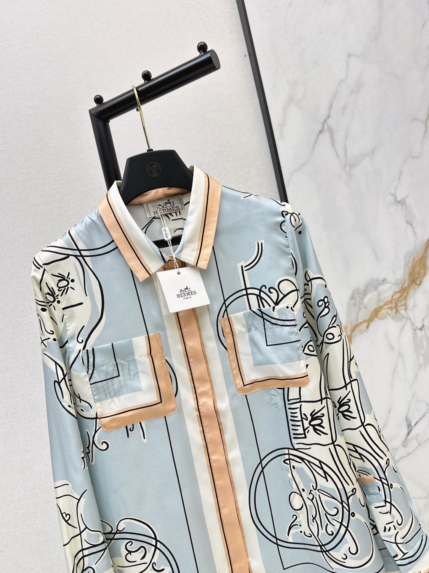 HERMES HERMES 25S SILK SHIRT 427