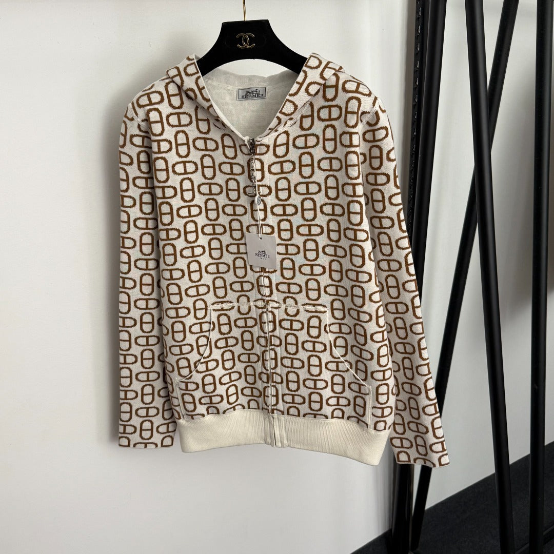HERMES HERMES 25S REVERSIBLE CASERE SWEATER JACKET 113