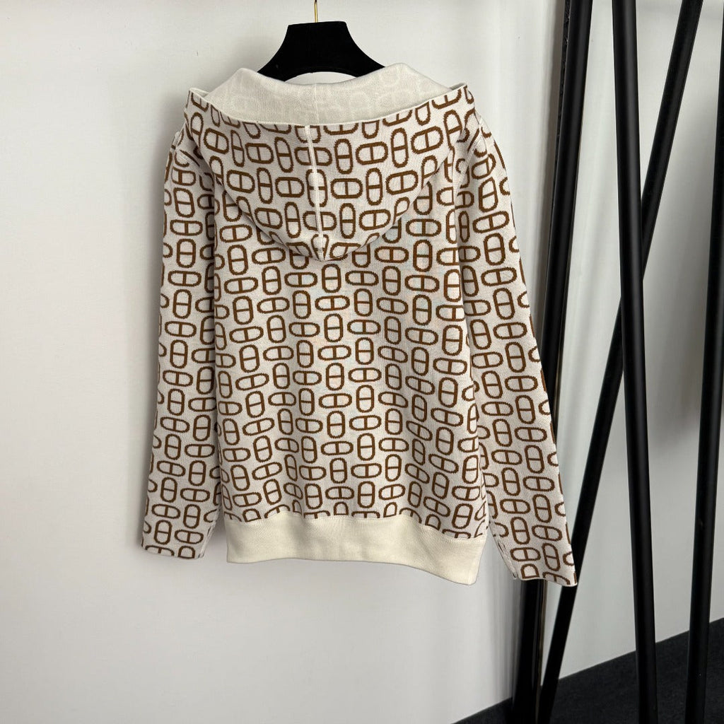 HERMES HERMES 25S REVERSIBLE CASERE SWEATER JACKET 113