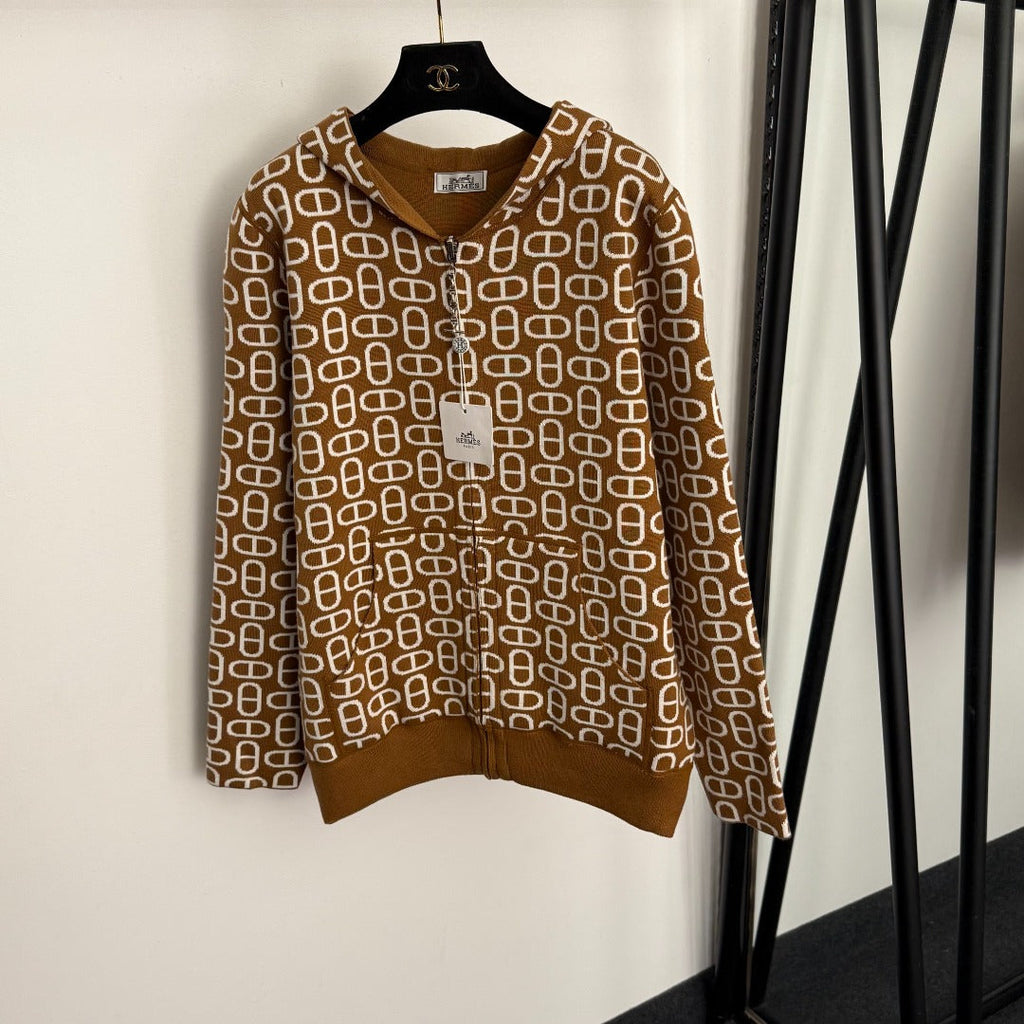HERMES HERMES 25S REVERSIBLE CASERE SWEATER JACKET 114