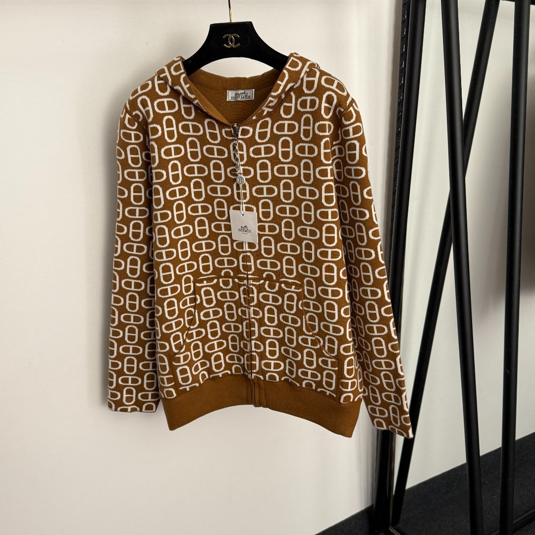 HERMES HERMES 25S REVERSIBLE CASERE SWEATER JACKET 114