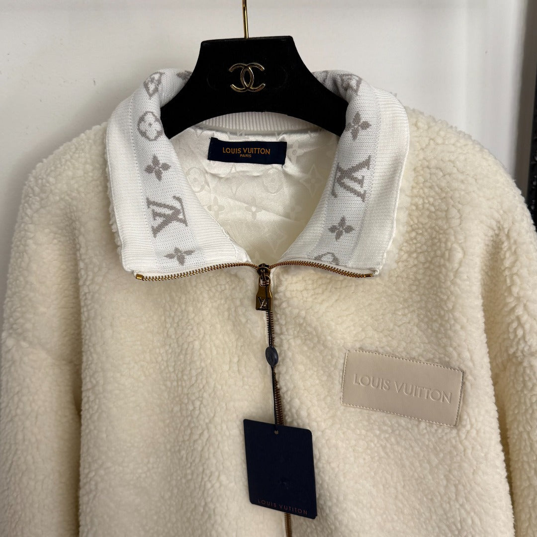 LOUIS VUITTON LV 25S STAND-COLLAR JACKET WITH SHEARLING LINING 0157