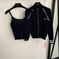 MIUMIU KNIT SET WITH CARDIGAN AND CAMI TOP STYLE 560