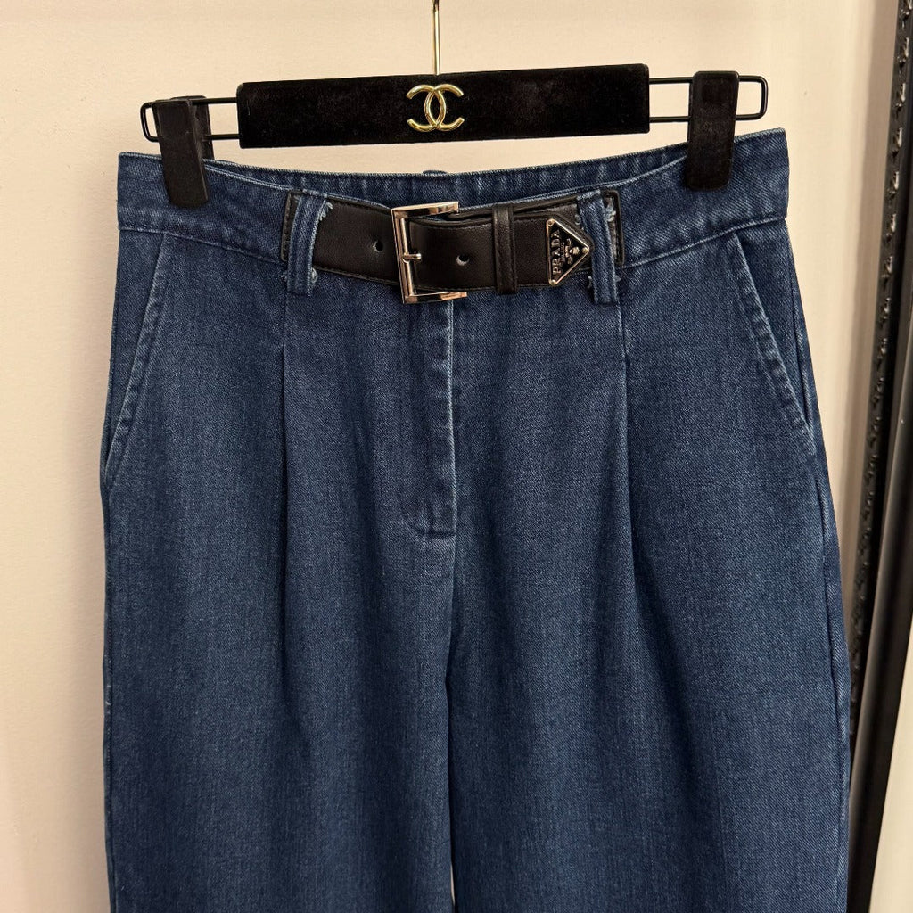 PRADA 25S HIGH‑WAIST STRAIGHT LEG JEANS 235