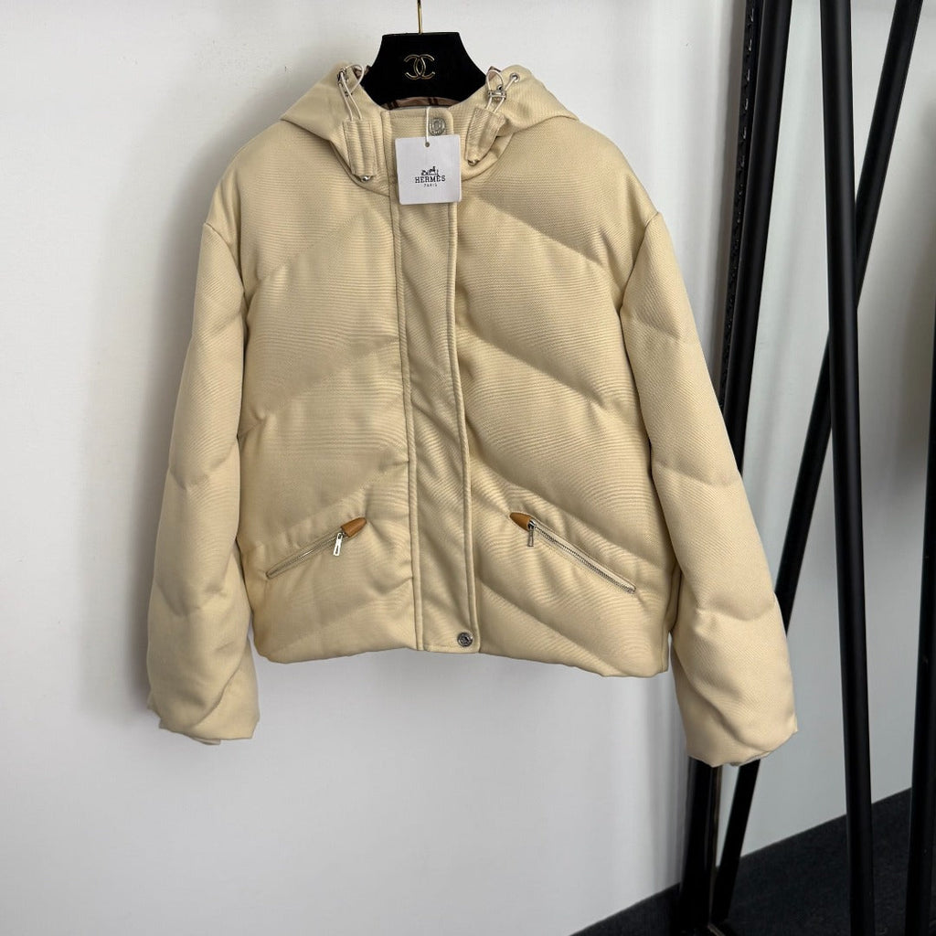HERMES HERMES 25S HOODED LONG-SLEEVE PUFFER JACKET 428