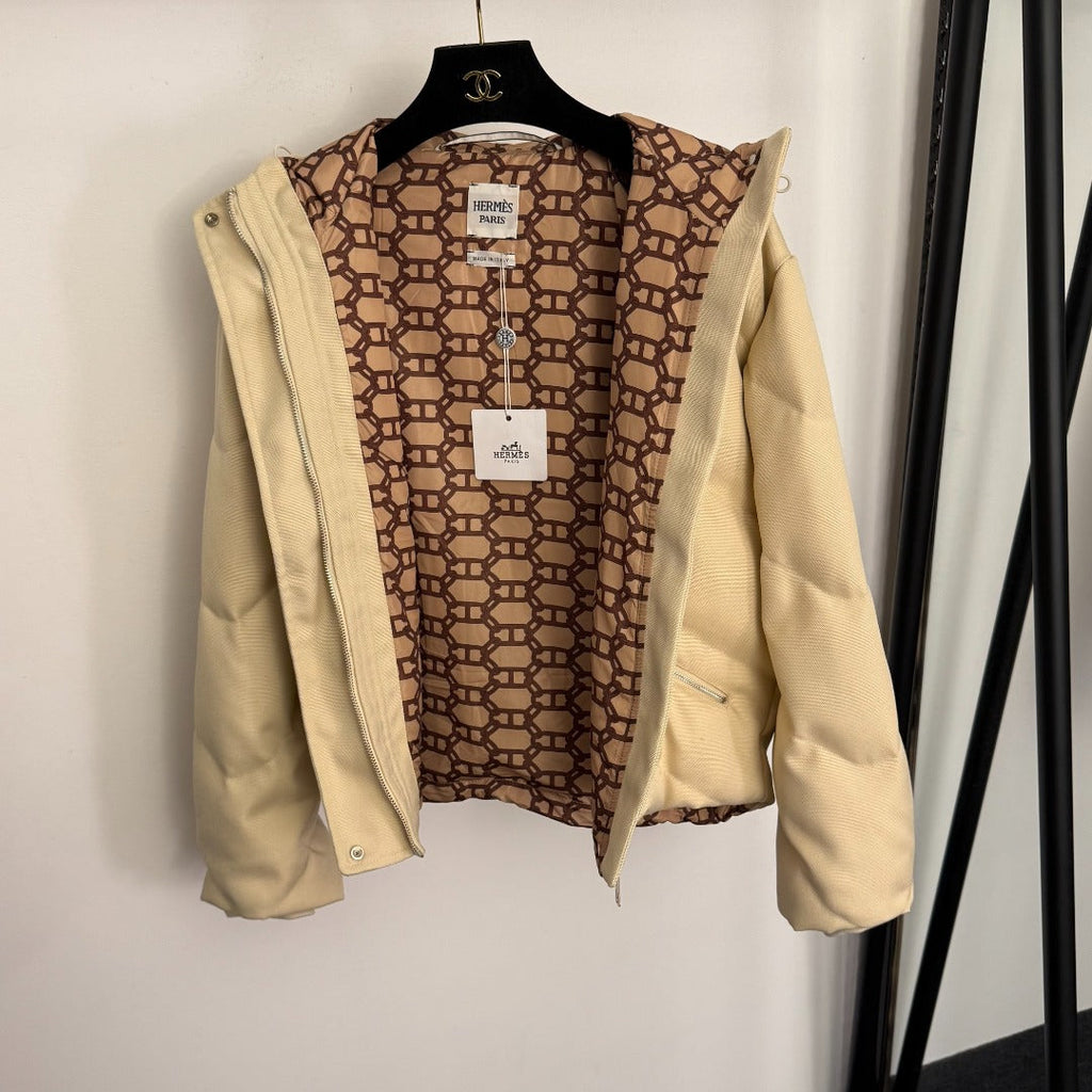 HERMES HERMES 25S HOODED LONG-SLEEVE PUFFER JACKET 428