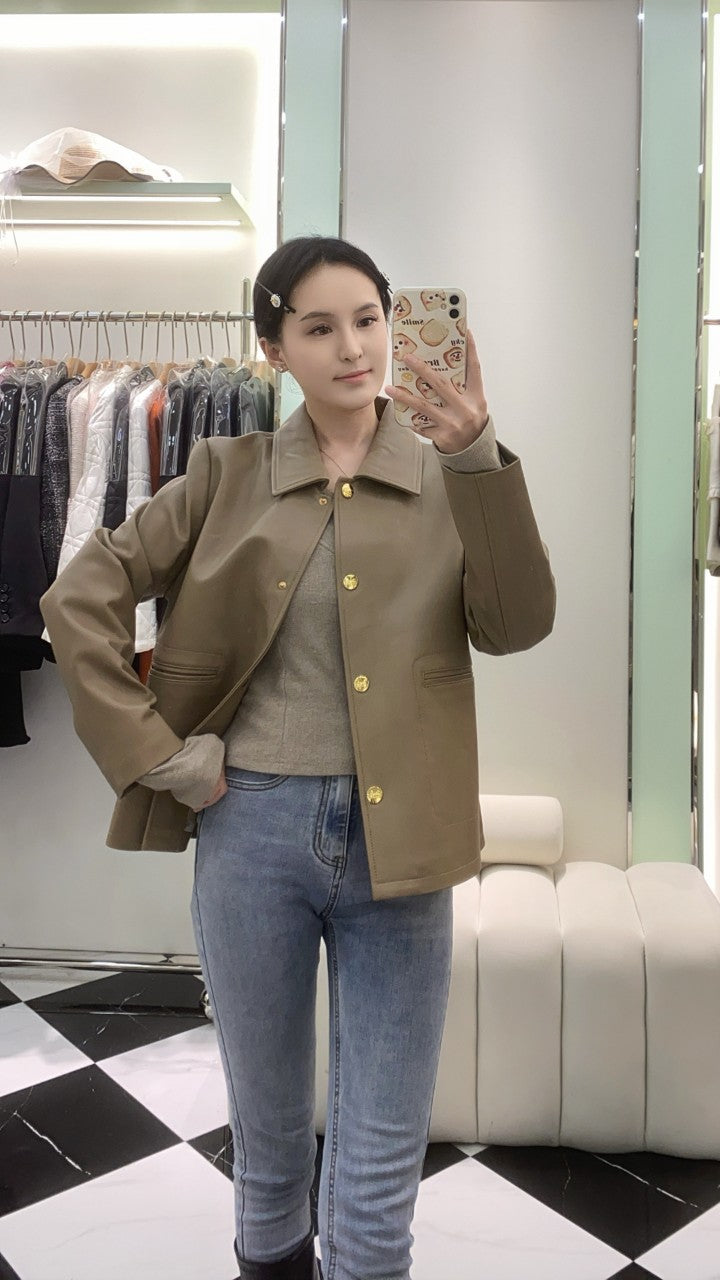 HERMES HERMES 25S SHORT SHEEPSKIN JACKET 044