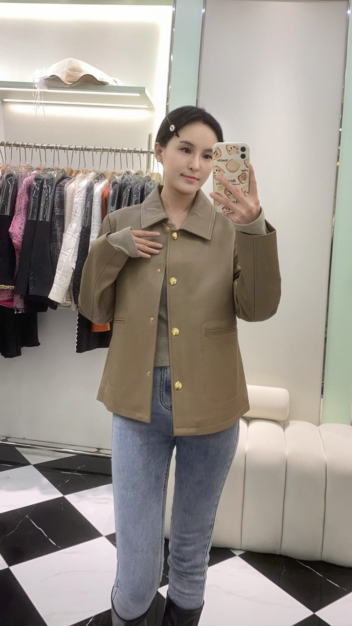 HERMES HERMES 25S SHORT SHEEPSKIN JACKET 044