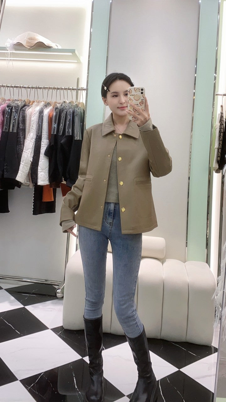 HERMES HERMES 25S SHORT SHEEPSKIN JACKET 044