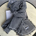 DIOR HOUNDSTOOTH SCARF 200 CM IN BLACK MIX WHITE WOOL 399969