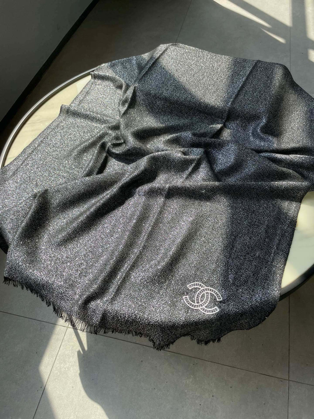 CHANEL SCARF 210 CM IN BLACK CASHMERE 402208