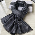 CHANEL SCARF 210 CM IN BLACK CASHMERE 402208