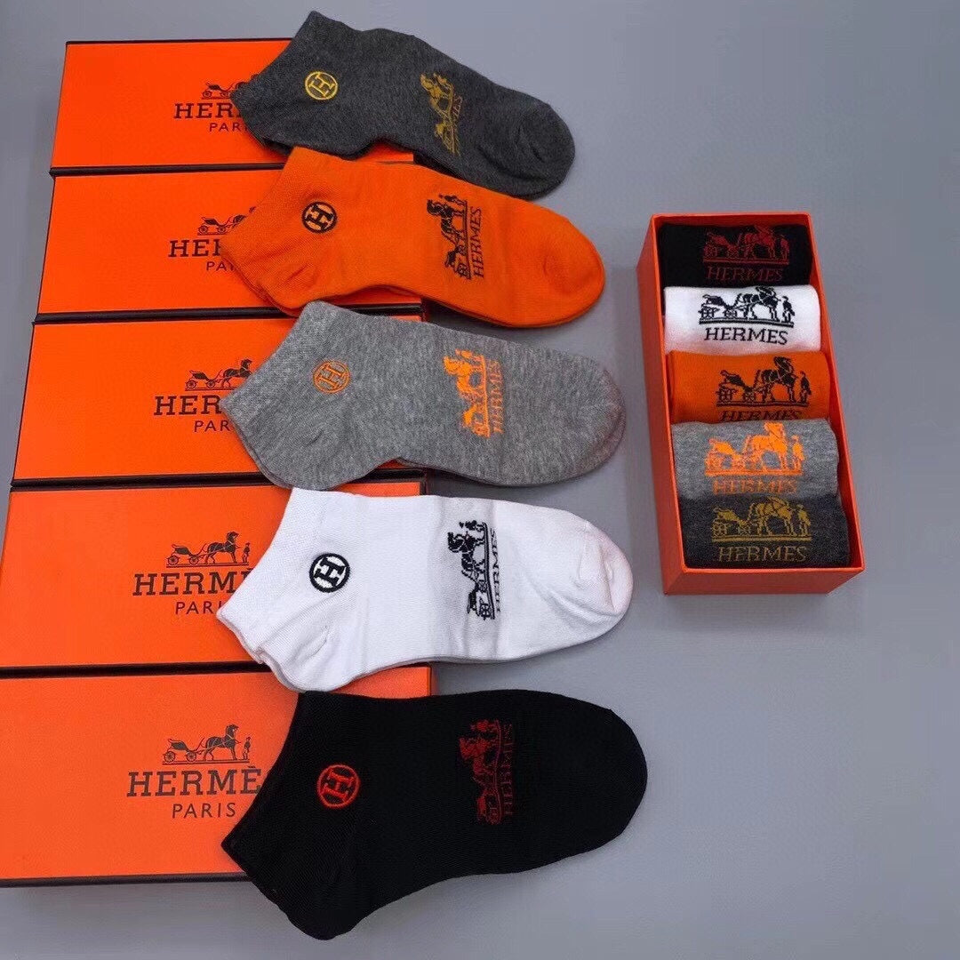HERMES LOW-CUT SOCKS 102665 (1 BOX)