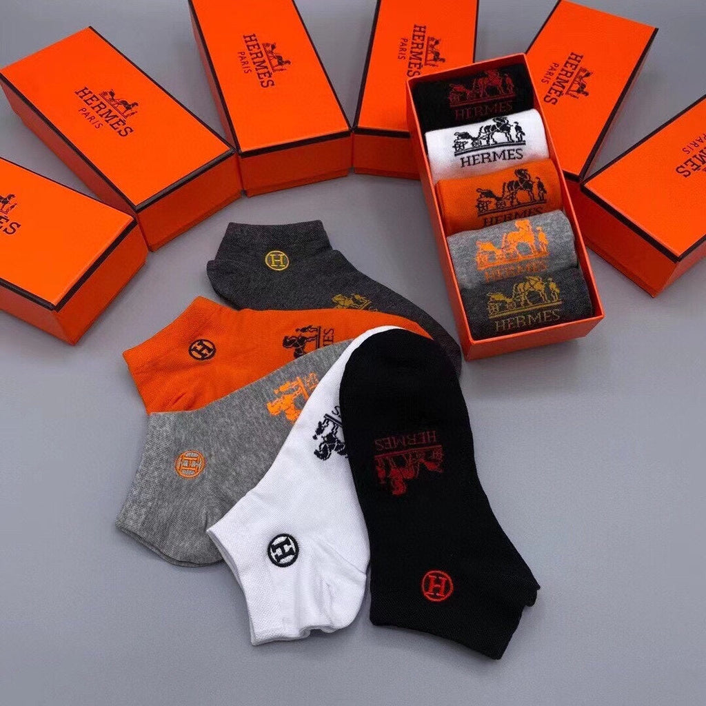 HERMES LOW-CUT SOCKS 102665 (1 BOX)
