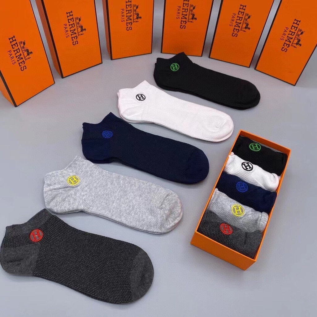 HERMES LOW-CUT SOCKS 102666 (1 BOX)