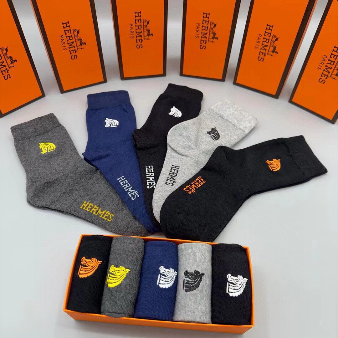 HERMES CREW SOCKS 162843 (1 BOX)