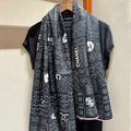 CHANEL SQUARE SCARF 140 CM IN BLACK MONOGRAM SILK 403999