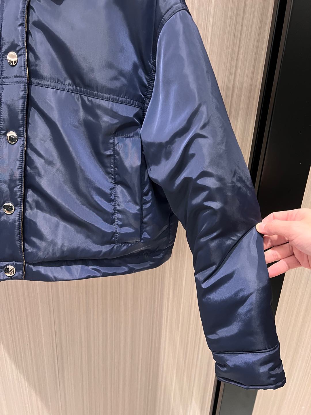 GUCCI Gucci Quilted Jacket Beige Blue Polyester Fiber