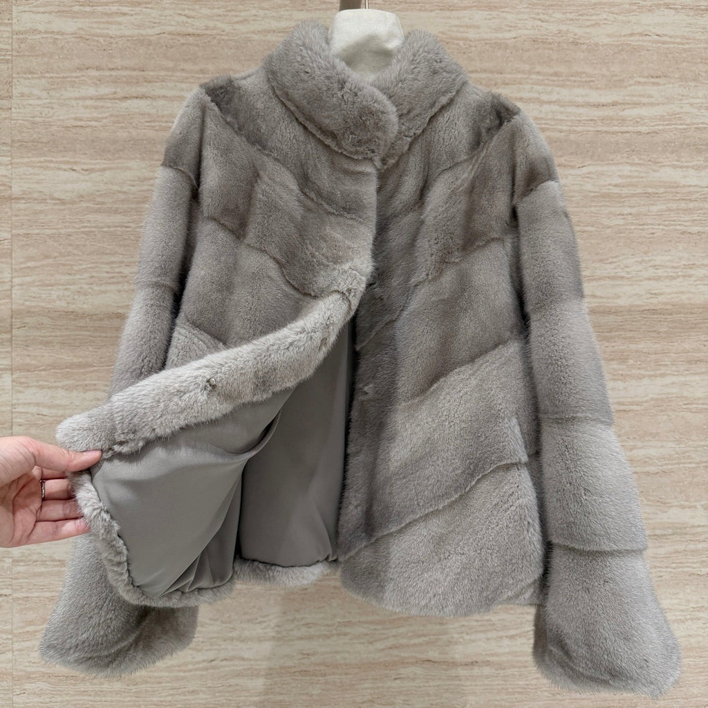DIOR 25S STAND-COLLAR MINK FUR JACKET 777