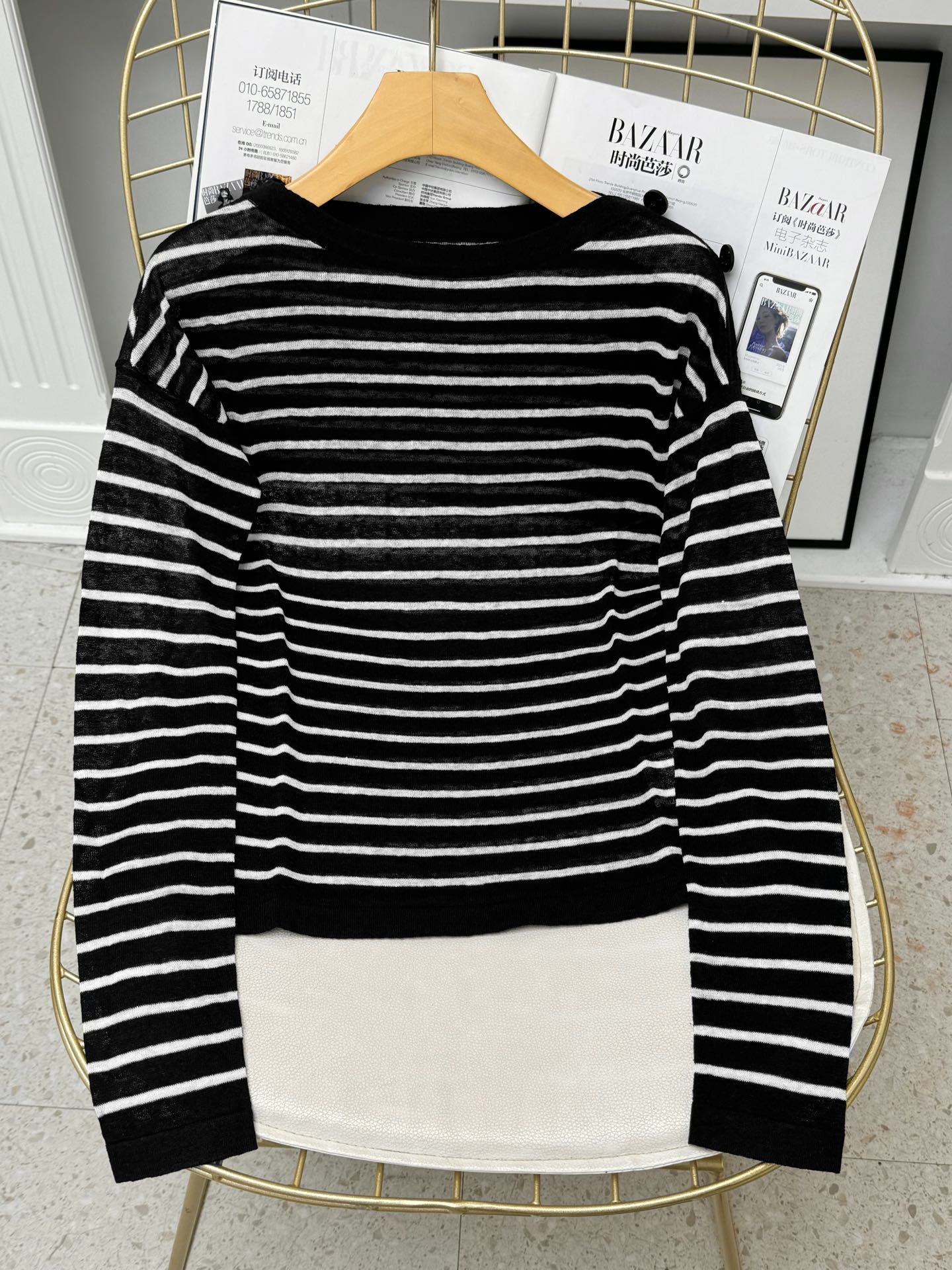 DIOR 25S OFF-SHOULDER STRIPED TOP 550