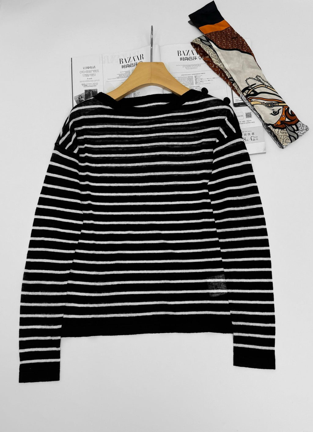 DIOR 25S OFF-SHOULDER STRIPED TOP 550