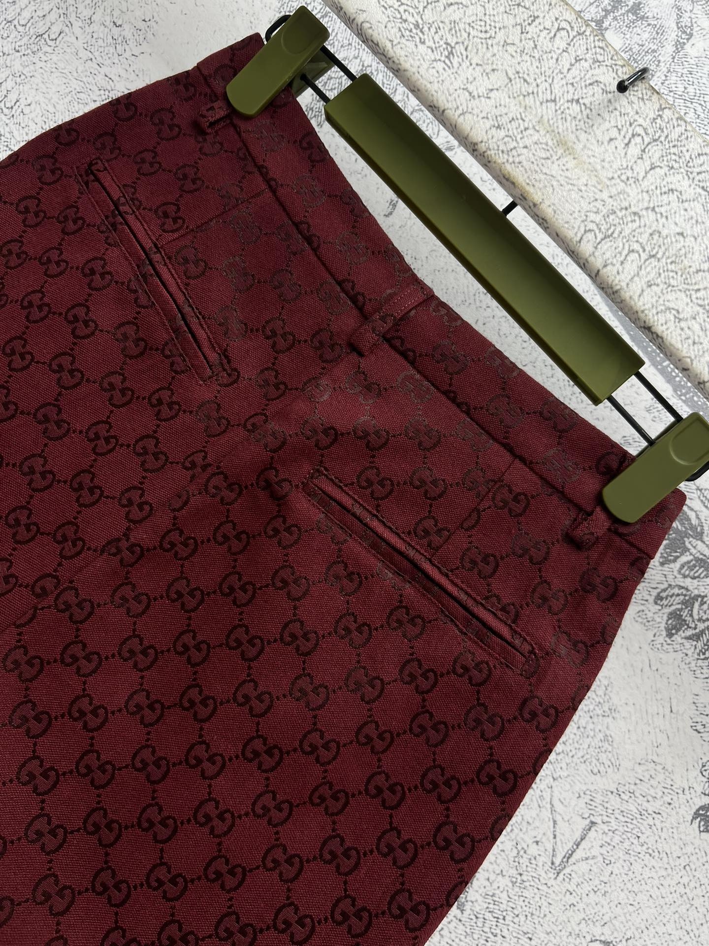GUCCI Gucci High Waist Short Red Jacquard Fabric
