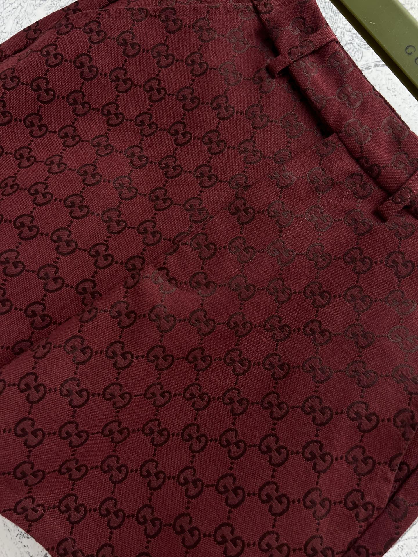GUCCI Gucci High Waist Short Red Jacquard Fabric