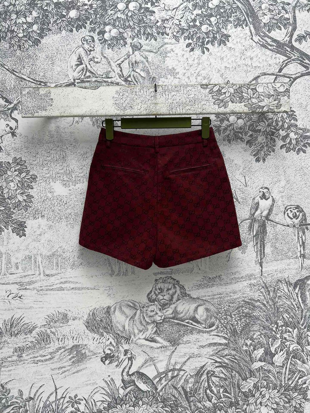 GUCCI Gucci High Waist Short Red Jacquard Fabric