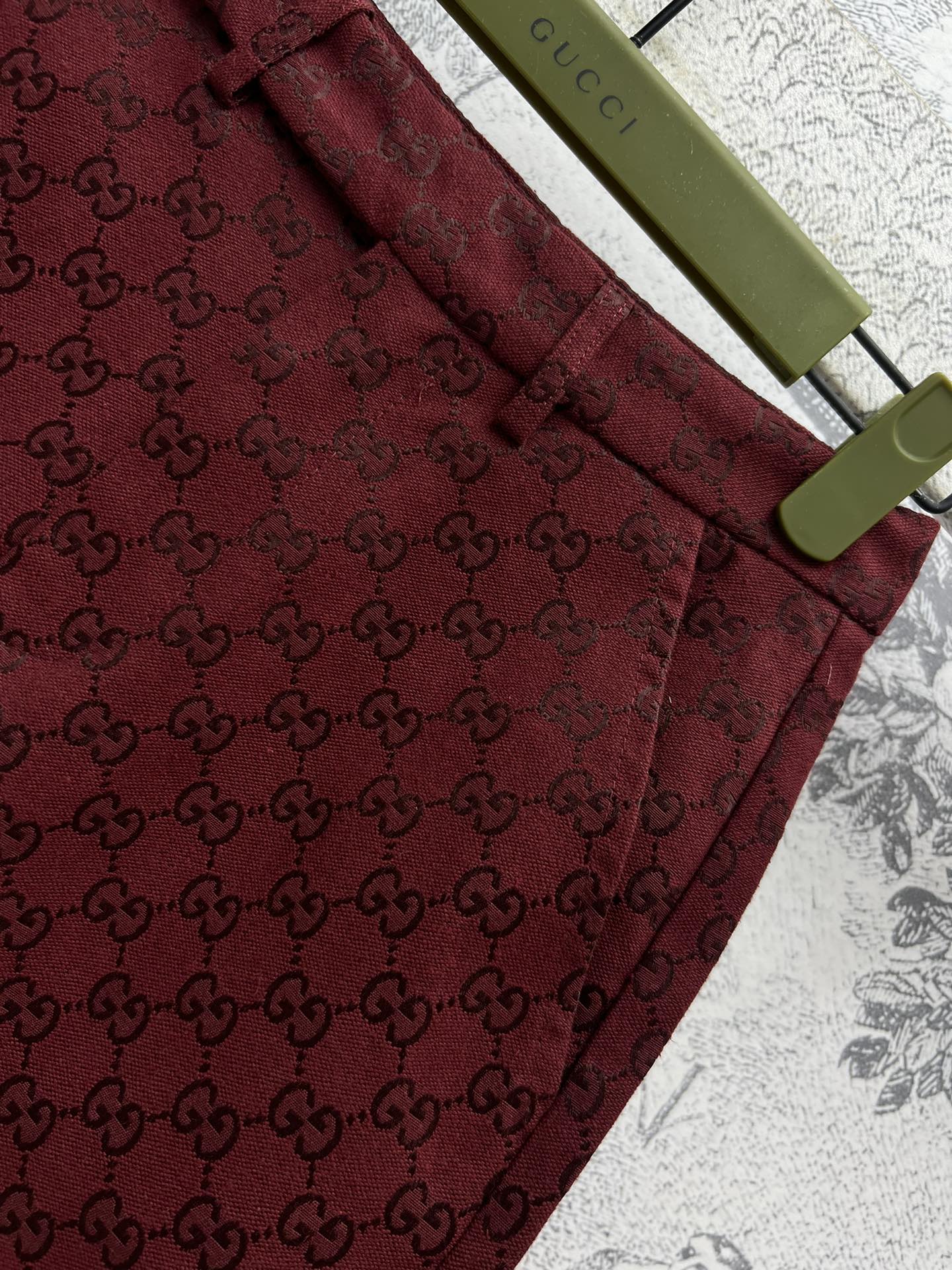 GUCCI Gucci High Waist Short Red Jacquard Fabric
