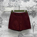 GUCCI Gucci High Waist Short Red Jacquard Fabric